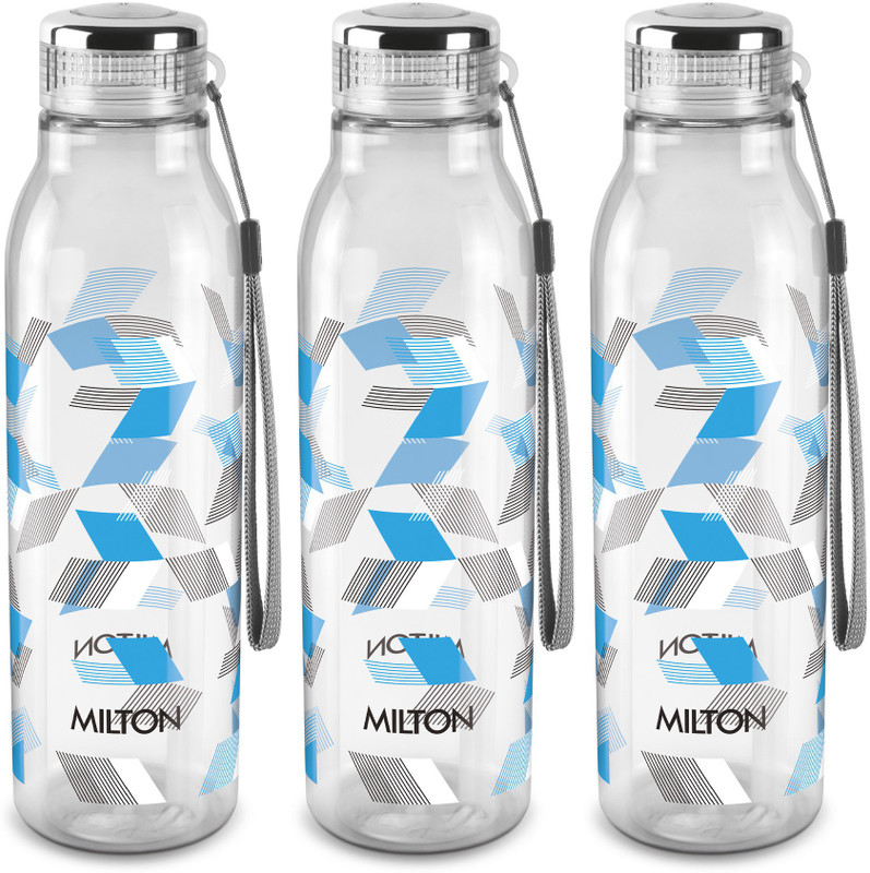 Milton Helix 1000 Pet Water Bottle, Set Of 3, 1 Litre Each, Blue 1000 Ml Bottle(Pack Of 3, Blue, White, Plastic)