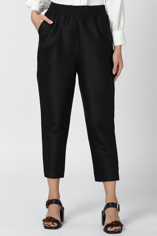 Van Heusen Slim Fit Women Black Trousers