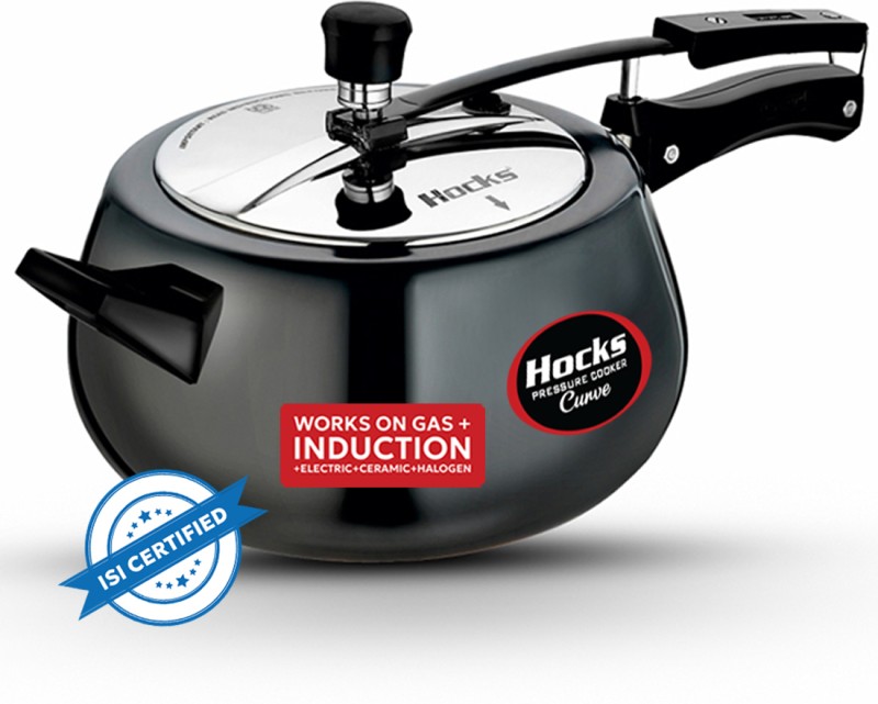 Hocks Black Curve 3 L Inner Lid Induction Bottom Pressure Cooker(Hard Anodized)