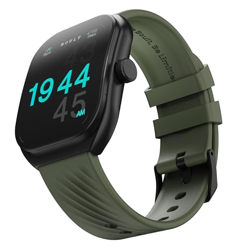Boult Trail Smart Watch 2.01” 3D Curved Hd Display, Bt Calling, Working Crown, 190+Watchfaces, 500 Nits Brightness, Ai Voice Assistant, Spo2 Monitoring, 120+ Sports Mode (Jade Green)
