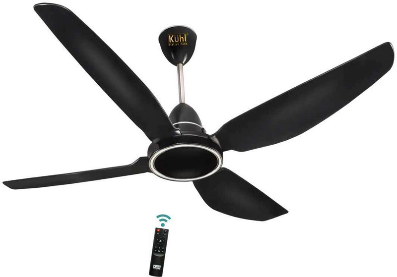 Kuhl Brise E4 Stylish Power Saving 5 Star 1400 Mm 4 Blade Ceiling Fan(Bldc Motor With Remote | Black | Pack Of 1)