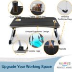Flipkart Perfect Homes Studio Booster Wood Portable Laptop Table(Finish Color – Black, Pre Assembled)