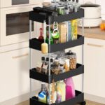 Mgkenterprise 4 Compartments Plastic Portable Desk Organizer(Black)