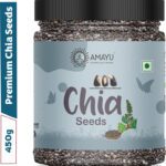 Amayu Raw Organic Chia Seeds For Weight Loss & Eating | Omega 3, Rich In Calcium Chia Seeds(450 G)
