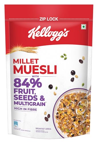 Kellogg’S Millet Muesli With 84% Fruit, Seed & Multigrain 1000G | High In Fibre | Multigrain Breakfast Cereal