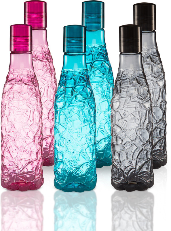 Flipkart Smartbuy Designer Mosaic Bottle – 1000Ml – Pet(Pack Of 6, Multicolor, Plastic)