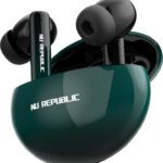 Nu Republic Epic Anc With 64 Hrs Playtime, X-Bass Technology, Anc+Enc Quad Mic, Hall Sensor Bluetooth(Green, True Wireless)