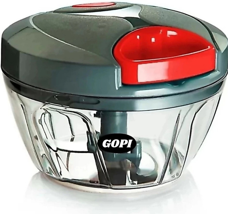 Gopi By Gopistore 3 Stainless Steel Blade, Powerful Mini Handy Quick 450 Ml (Gray) Vegetable & Fruit Chopper(1 Chopper)