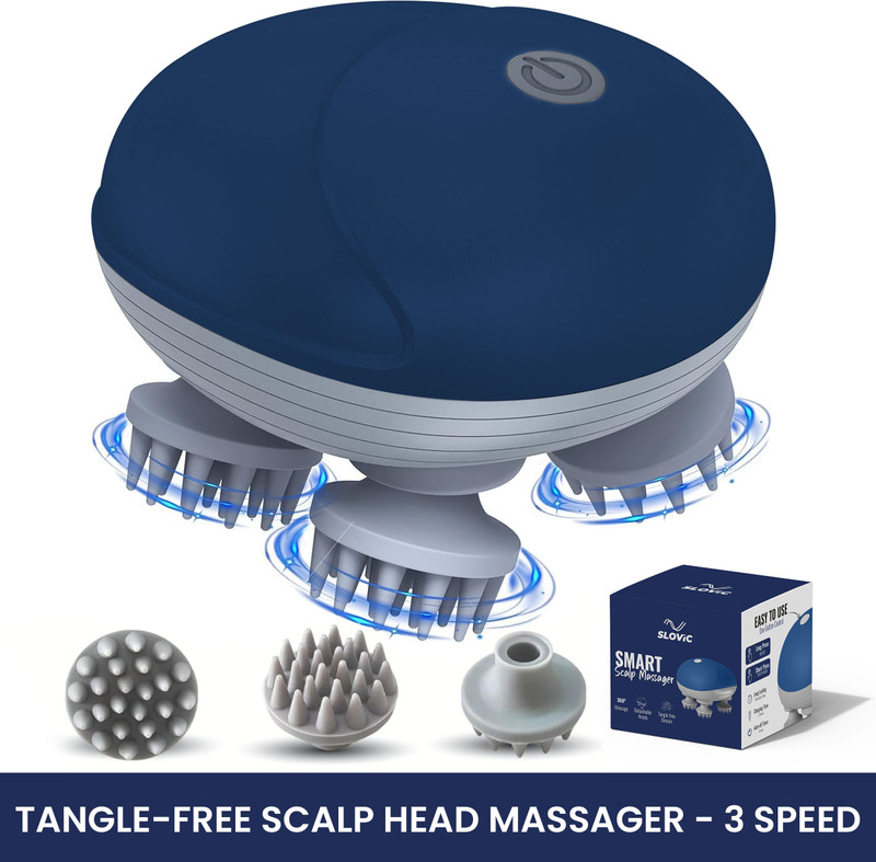 Slovic Scalp Head Massager For Hair Growth, Body Pain & Relaxation | Massager(Blue)