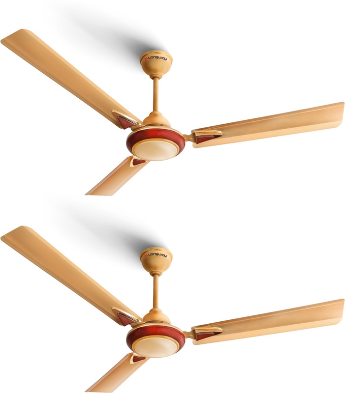 Longway Starlite-1 P2 1200 Mm 3 Blade Ceiling Fan(Ultra High Speed | Golden Beige | Pack Of 2)