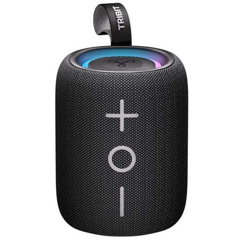 Tribit Stormbox Mini 12W 5.4 Bluetooth Wireless Speaker,360°Surround Sound,Built-In Xbass,Led Lights,12H Playtime,Ipx7 Waterproof,Tws Pairing,Type-C,Portable For Home/Outdoor/Travel Black