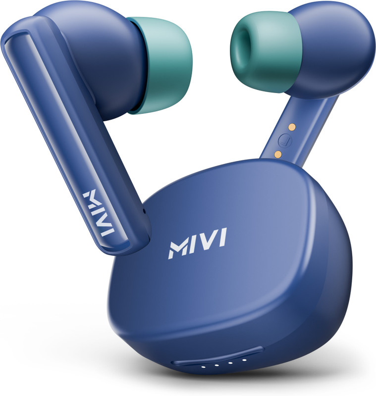 Mivi Duopods B1 (Just Launched)45Hrs Playtime, Ai Enc For Hd Call, Fast Charging, 5.3 Bluetooth(Blue, In The Ear)