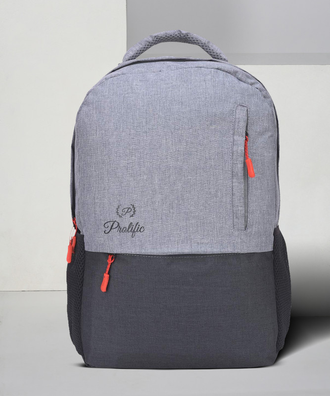 Prolific Stylish-25 Ltr Backpack Laptop Backpack For 14 Inch Laptop And Nylon Water Resistance Backpack With Usb Charging Port, Ideal For School, College, Office And Travel 25 L Laptop Backpack(Grey)