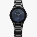 Titan Edge Ceramic Quartz In Glossy Black With Diamonds And Rich Mother Of Pearl Dial Analog Watch  – For Women