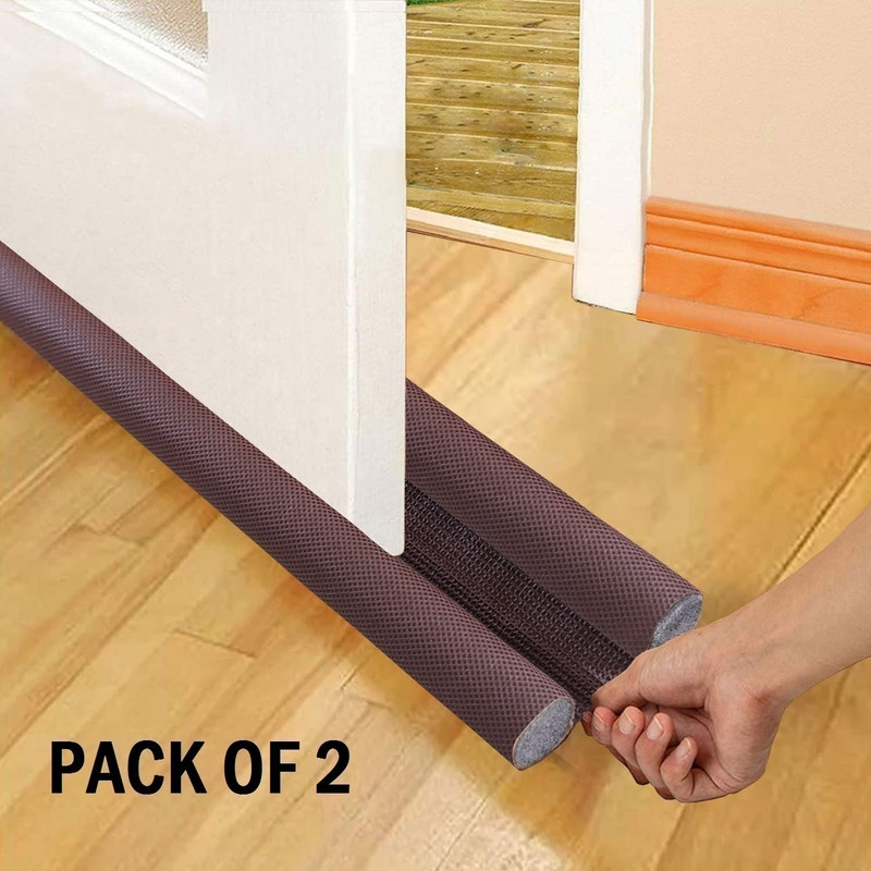Zudora Door Bottom Sealing Guard Strip (Brown, 39 Inch) Door Closers | Sound-Proof Reduce Noise Energy Saving Weather Stripping Door Mounted Door Stopper(Brown)
