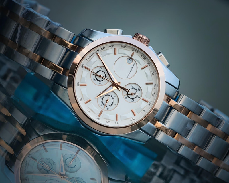 Americanviber Tst Black Trending Men Collection Double Tone Date Function Working Foldover Lock Analog Watch  – For Men