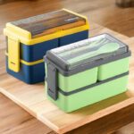 Omortex Classy Combo Of 2 Lunch Box 3 Containers Lunch Box(1500 Ml)