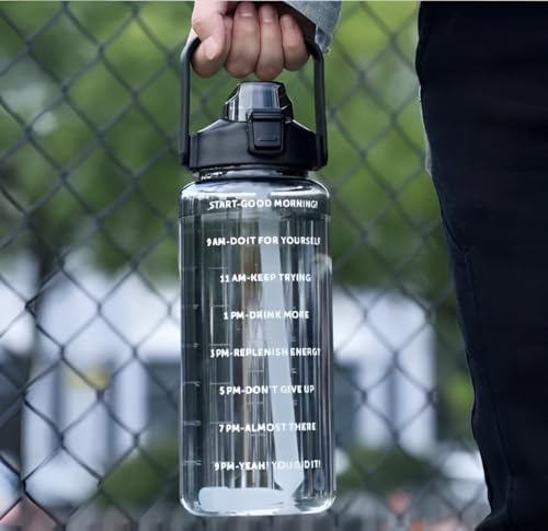 Rdtrendz 2L Motivational Water Bottle With Time Marker – Leak Proof, Bpa-Free Plastic Sports Bottle For Office, School, Gym, And College – Durable, Break-Proof & Transparent, Multicolor.