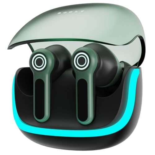 Boult Audio Z40 Gaming In Ear Earbuds With 60H Playtime, 40Ms Ultra Low Latency, Quad Mic Enc, Fast Pairing, Breathing Leds, Type-C Fast Charging, Btv 5.4, Made In India, Earbuds Tws (Black Moss)