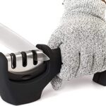 Eversprout Knife Sharpener Manual 3 Stage Knife Sharpener Knife Sharpener For Kitchen Knife Sharpener Rod Knife Sharpening Hand Packaged Hand Packaged (Blue) (Standard)