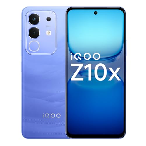 Iqoo Z10X 5G (Ultramarine, 6Gb Ram, 128Gb Storage) | 6500 Mah Large Capacity Battery | Dimensity 7300 Processor | Military-Grade Certified Durability