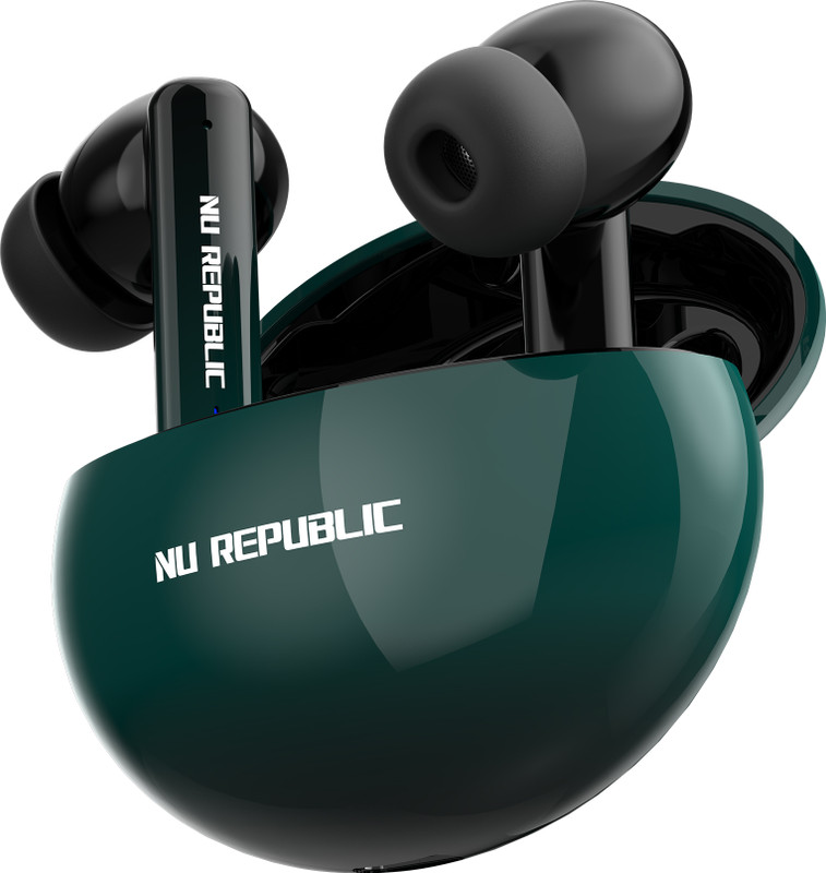 Nu Republic Epic Anc With 64 Hrs Playtime, X-Bass Technology, Anc+Enc Quad Mic, Hall Sensor Bluetooth(Green, True Wireless)
