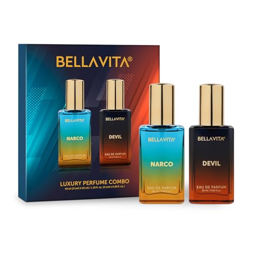Bellavita Narco & Devil Unisex Liquid Edp Perfume With Jasmine, Musk And Sandalwood | Premium Long Lasting Perfume For Man And Woman | Perfect Gift For Him & Her | 2 X 20Ml