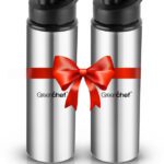 Greenchef Flex Stainless Steel 900 Ml Bottle(Pack Of 2, Silver, Steel)