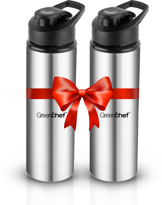 Greenchef Flex Stainless Steel 900 Ml Bottle(Pack Of 2, Silver, Steel)