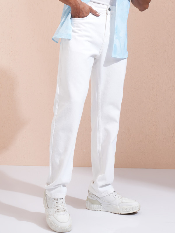 Highlander Relaxed Fit Men White Jeans