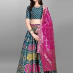 Purvaja Printed Semi Stitched Lehenga Choli(Multicolor)