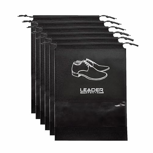 Leader Sportz Shoe Bag Organizer | Travel & Storage Solution | Waterproof & Durable Shoe Cover | (Pack Of 6 With Window)