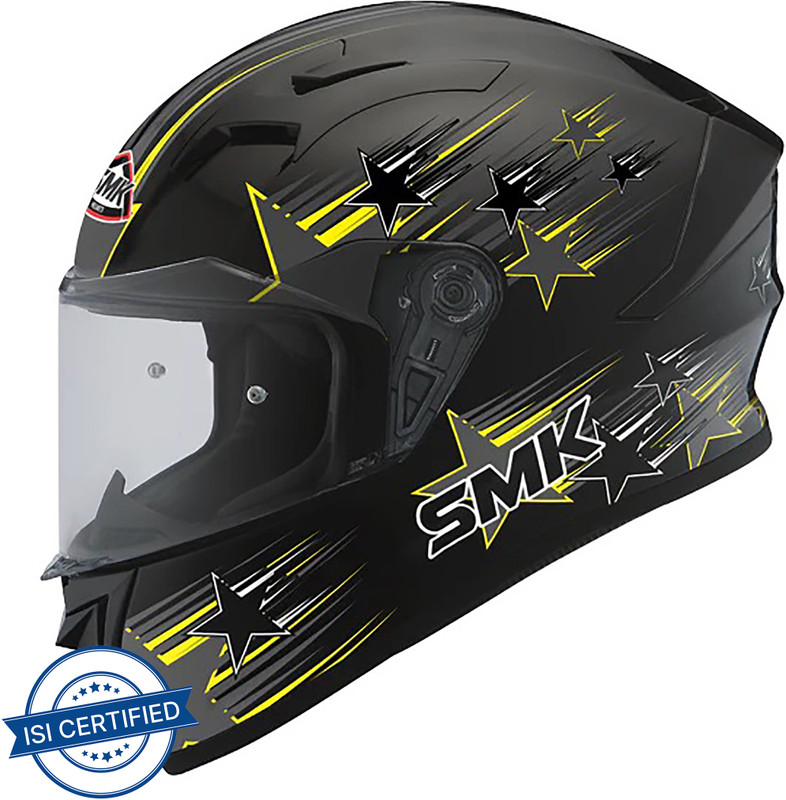 Smk Stellar Rainstar Motorbike Helmet(Black)