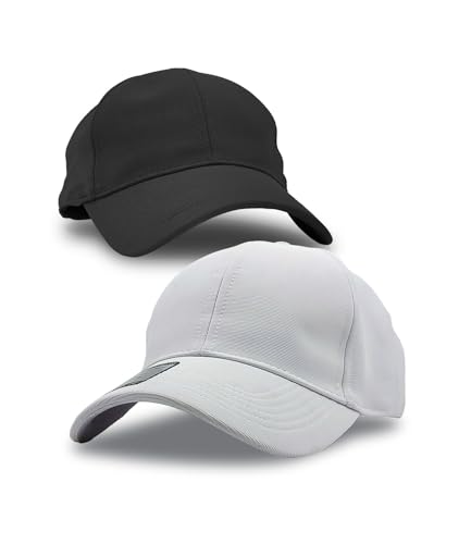Awg All Weather Gear Unisex Cap With Adjustable Strap For Men’S Sports, Gym – Stylish Hat (Pack Of 2) Black-White
