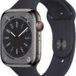 Apple Watch Series 8 Gps + Cellular With Ecg App, Temperature Sensor, Crash Detection(Midnight Strap, Regular)