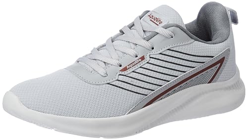 Aqualite Men Cristiano Shoes, L.Grey Maroon, 9 Uk/India