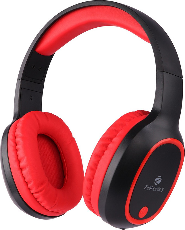 Zebronics Zeb- Thunder, With 60H Backup, Bt V5.3, Gaming Mode, Enc, Aux, Msd, Dual Pairing Bluetooth(Red, On The Ear)