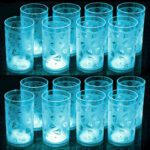Flipkart Smartbuy (Pack Of 16) Prism Pattern Water Drinking Sky Colored Glass Set Water/Juice Glass(300 Ml, Plastic, Blue)