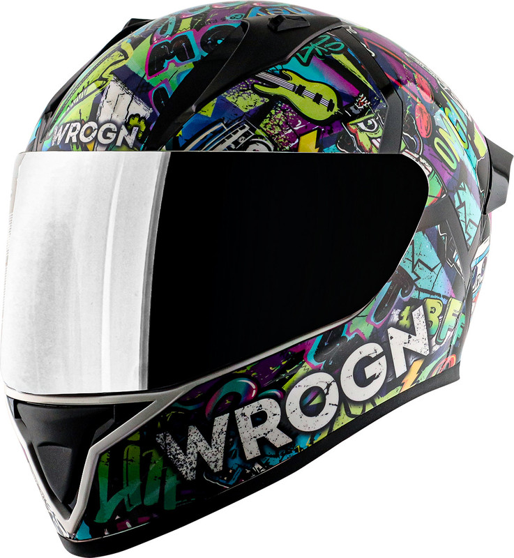 Wrogn Punk Motorbike Helmet(Multicolor)