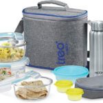 Treo All Fresh Premier Glass Tiffin Set Of 8, Microwave Safe, Dishwasher Safe 6 Containers Lunch Box(2210 Ml)