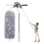 Homifyhub – Long Handle Microfiber Feather Ceiling Duster Bendable & Extendable Fan Cleaning Duster With 100 Inches Long Rod Handle Washable Duster | High Ceiling Fans Window Blinds Furniture