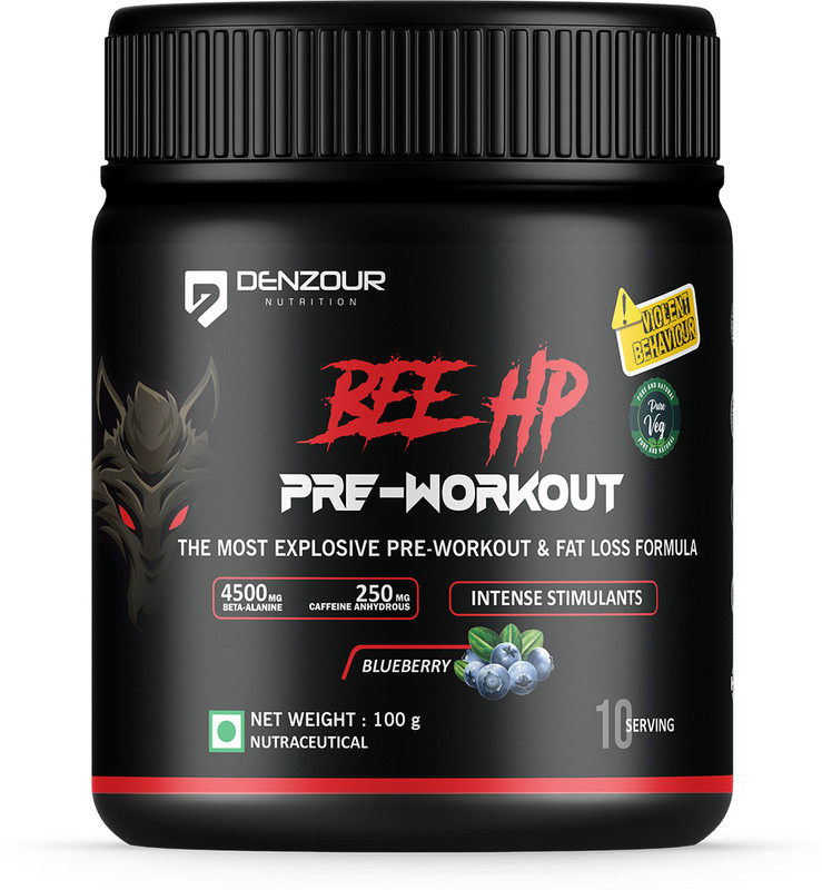 Denzour Nutrition Bee-Hp Pre-Workout, Most Explosive Muscle Pump With Fat Loss Formula Pre Workout(100 G, Blueberry)