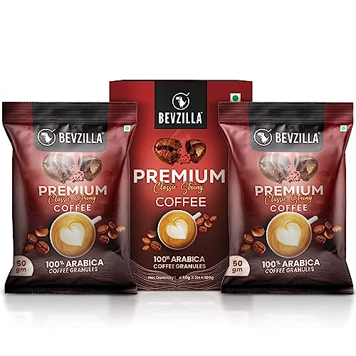 Bevzilla 100 Grams (50 Gm X 2 Bags) Classic Strong Coffee Powder | Make 50 Cups| Strong Coffee| Classic Coffee| Espresso, Latte & Cappucino| Hot & Cold Coffee