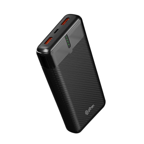 Ptron Dynamo Surge 20000Mah 22.5W Fast Charging Power Bank, Supports Vooc/Wrap/Dash Usb Charging, 20W Pd Fast Charging, 3 Outputs, 1 Input & Multiple Layers Of Protection (Black)