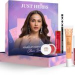 Just Herbs Makeup Glam Kit With Lip Balm, Foundation, Liquid Lipstick, Cheek Tint & Kajal