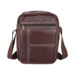 Amazon Brand – Solimo Vegan Leather Sling Cross Body Travel Office Messenger One Side Shoulder Bag For Men(Brown)