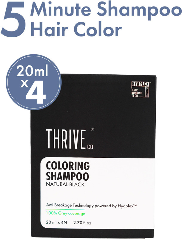 Thriveco Coloring Shampoo With Hyaplex™ For Rich, Shiny Colored Hair | Ammonia-Free , Natural Black