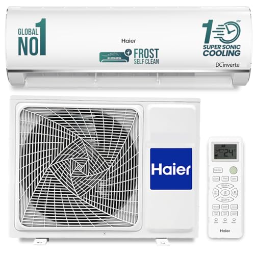 Haier 1.5 Ton 5 Star Triple Inverter Split Ac (4850 W, Copper, 7 In 1 Convertible, 4-Way Swing, Frost Self Clean, Hd Filter, Cools At 60°C, 20 Mtr. Air Throw – Hsu18K-Pyss5Bn-Inv, White)
