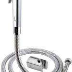 Prestige Chrome Plated Reva Health Faucet With 1Mtr Abs Shower Tube And Wall Hook Faucet Set