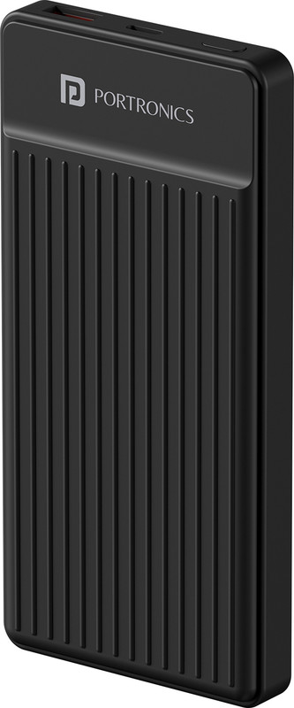 Portronics 10000 Mah 22.5 W Ultra Slim Pocket Size Power Bank(Black, Lithium Polymer, Fast Charging For Mobile)